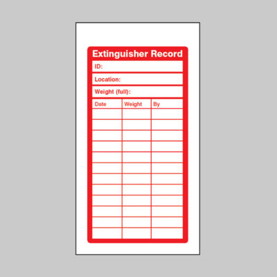 Fire Extinguisher Inspection Record Tags  (pack of 10) 80x150mm