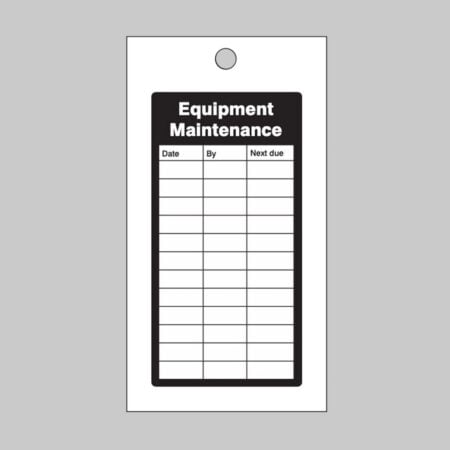 Equipment Maintenance Record Tags  (pack of 10) 80x150mm with cable ties