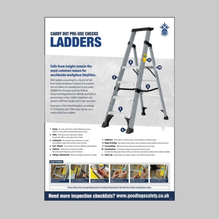 GTG Ladder Inspection poster 420x594mm synthetic paper