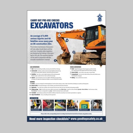 GTG Excavator Inspection poster 420x594mm synthetic paper