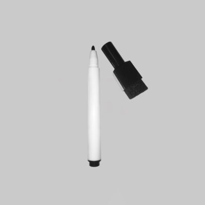 Dry wipe pen - black, fine tip - with magnet and eraser attached
