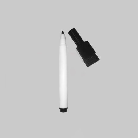 Dry wipe pen - black, fine tip - with magnet and eraser attached
