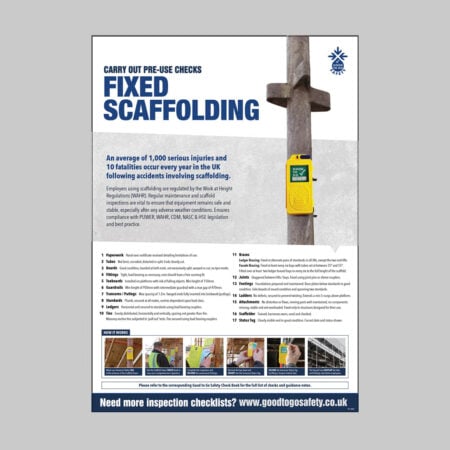 GTG Fixed Scaffold Inspection poster 420x594mm synthetic paper