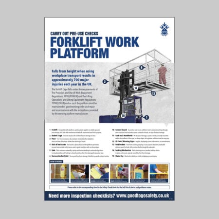 GTG Forklift Work Platform Inspection poster 420x594mm synthetic paper