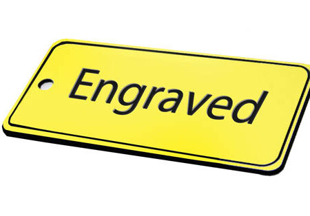 78x150mm Key fob rectangle - Black text on yellow