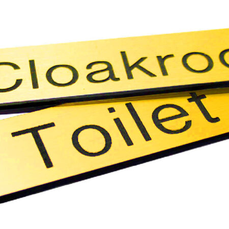 Engraved Sign with adhesive backing - 300x100mm Black text on yellow