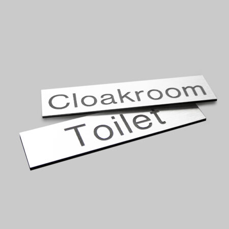 Engraved Sign with adhesive backing - 35x70mm Black text on white