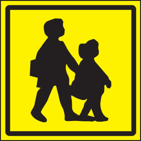 School children pictorial 300x300mm self adhesive on face