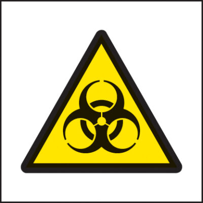 Biohazard symbol 25x25mm self adhesive
