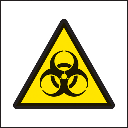 Biohazard symbol 25x25mm self adhesive