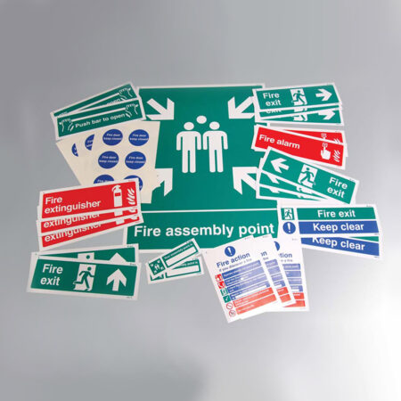 Fire safety signs kit (value pack save 20%)