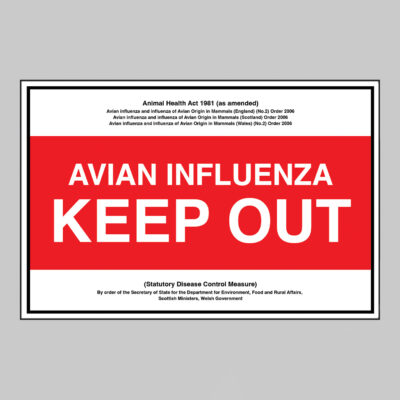 Avian influenza Keep out Statutory Disease Control Measures (600x400mm fluted polypropylene 4mm)