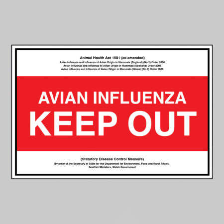 Avian influenza Keep out Statutory Disease Control Measures (600x400mm fluted polypropylene 4mm)
