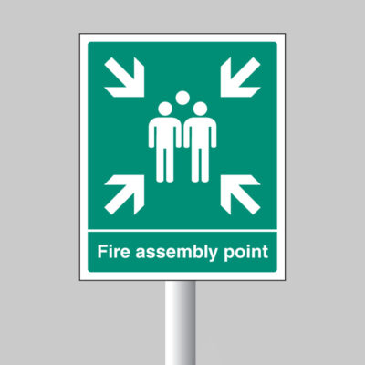 Fire assembly point aluminium c/w channel 250x300mm