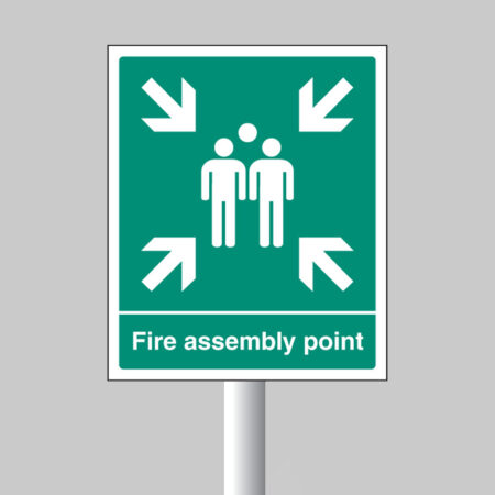 Fire assembly point aluminium c/w channel 250x300mm