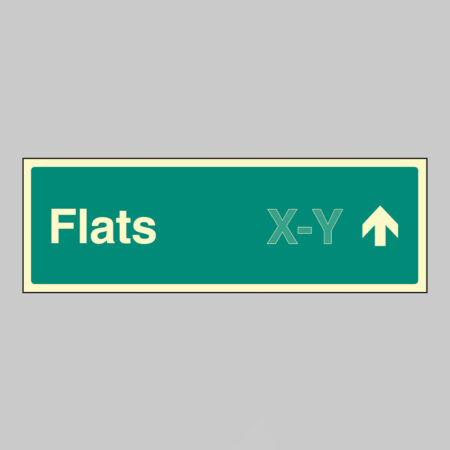 Flats X-Y arrow up (Specify the number range: eg 1-20) 450x150mm photoluminescent rigid