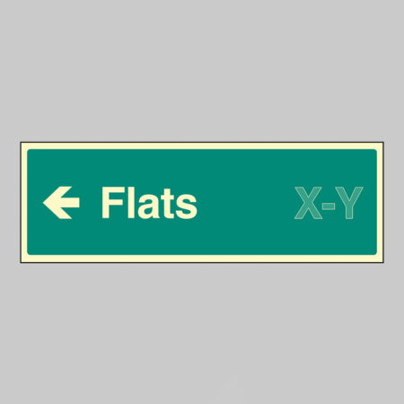 Flats X-Y arrow left (Specify the number range: eg 1-20) 450x150mm photoluminescent rigid