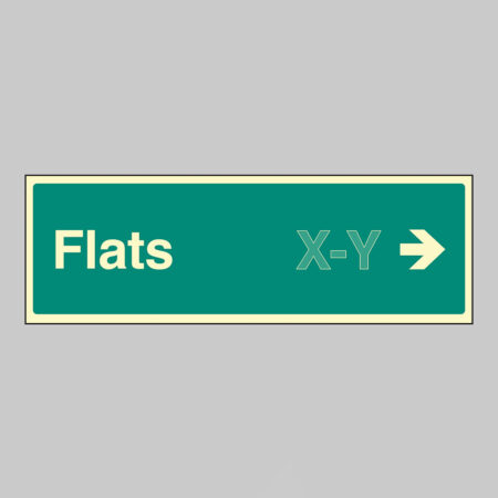 Flats X-Y arrow right (Specify the number range: eg 1-20) 450x150mm photoluminescent rigid