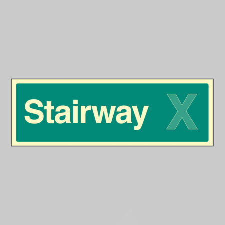 Stairway X (Specify the number or letter) 450x150mm photoluminescent rigid