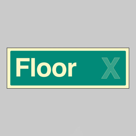 Floor X (Specify the required floor number) 450x150mm photoluminescent rigid