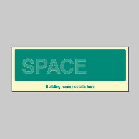 Custom Multi-Message Wayfinding Sign: One message 450x180mm photoluminescent rigid