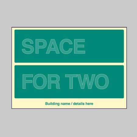 Custom Multi-Message Wayfinding Sign: Two messages 450x320mm photoluminescent rigid