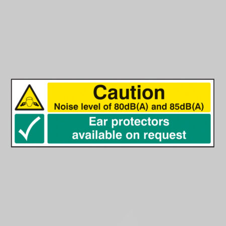 Caution noise level of 80dB(A) & 85dB(A) ear protectors available on request