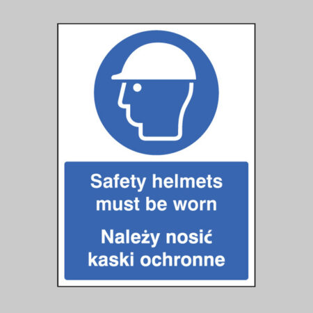 Safety helmets must be worn (english/polish)