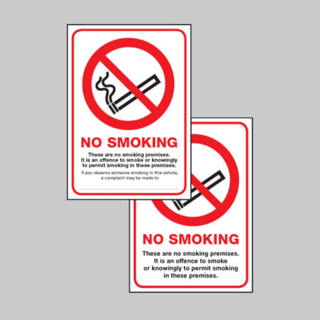 No smoking double sided self adhesive 75x100mm