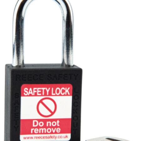 Safety Lockout Padlock, Keyed Different, Black
