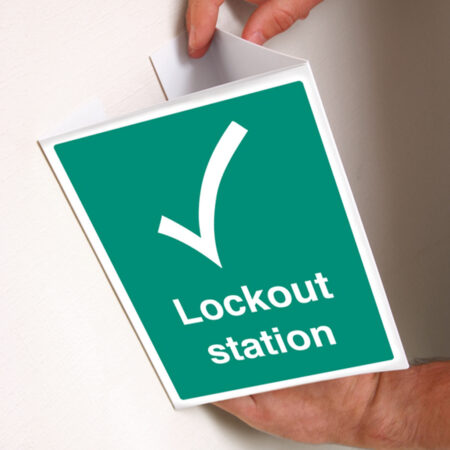 EasiFIX projecting sign 150x200mm face size - Lockout station
