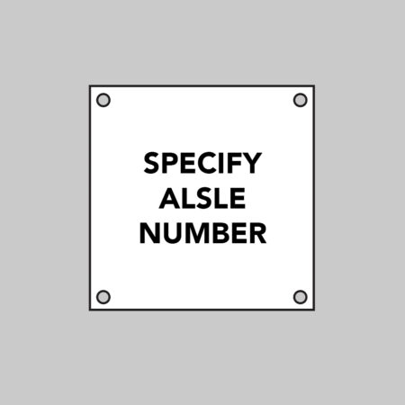 White Aisle Marker (specify up to 3 characers) 3mm Aluminium Composite: 300x300mm (pre-drilled)