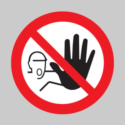 No entry symbol floor graphic 400mm dia (external grade)