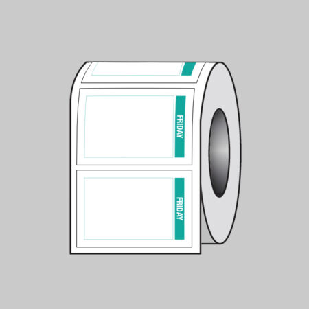 Day of the Week labels (Friday) 75x50mm Roll of 100 (Removable matt polypropylene)