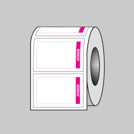 Day of the Week labels (Monday) 75x50mm Roll of 100 (Removable matt polypropylene)