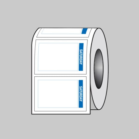 Day of the Week labels (Saturday) 75x50mm Roll of 100 (Removable matt polypropylene)