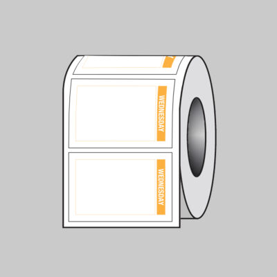 Day of the Week labels (Wednesday) 75x50mm Roll of 100 (Removable matt polypropylene)