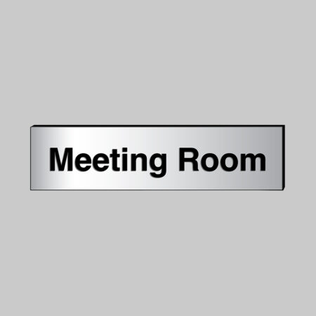 Meeting Room 140x35mm engraved aluminium effect pvc c/w sav backing