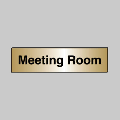 Meeting Room 140x35mm engraved brass effect pvc c/w sav backing