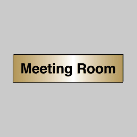 Meeting Room 140x35mm engraved brass effect pvc c/w sav backing