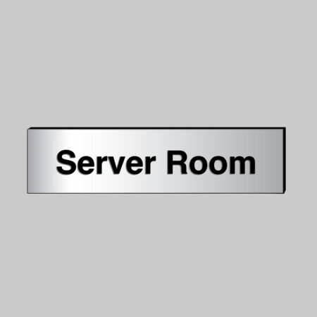 Server Room 140x35mm engraved aluminium effect pvc c/w sav backing