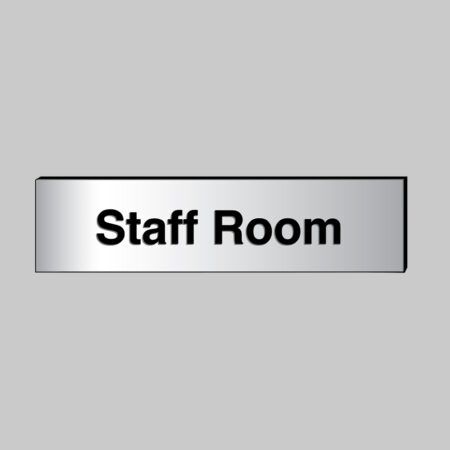Staff Room 140x35mm engraved aluminium effect pvc c/w sav backing