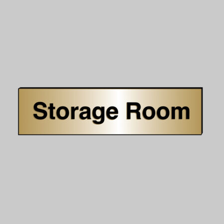 Storage Room 140x35mm engraved brass effect pvc c/w sav backing