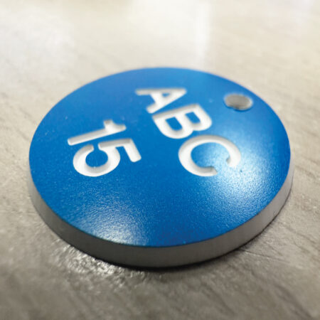Engraved Valve Tag 27mm (Single tag - specify colour and custom text)