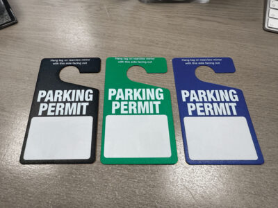 Parking Permit Rear View Mirror Hanging Tags - 130x75mm Black Pack of 10 (specify required numbers)