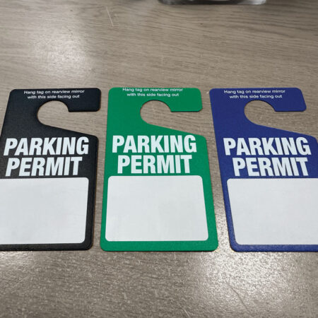 Parking Permit Rear View Mirror Hanging Tags - 130x75mm Black Pack of 10 (specify required numbers)