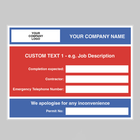 Courtesy Sign with drywipe information sections 600x450mm Zintec