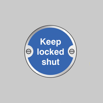 Keep locked shut 76mm dia aluminium pre-drilled c/w fixings