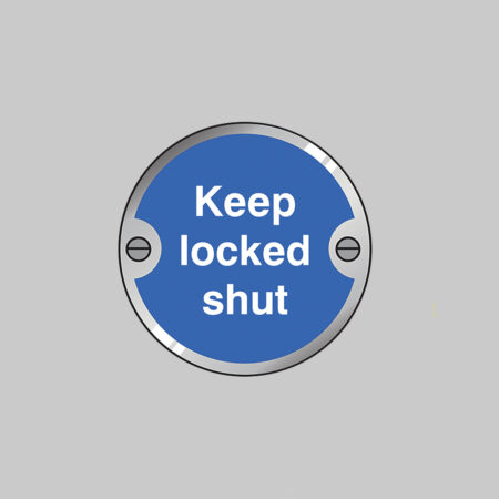 Keep locked shut 76mm dia stainless steel pre-drilled c/w fixings