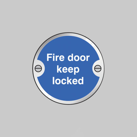 Fire door keep locked 76mm dia aluminium pre-drilled c/w fixings